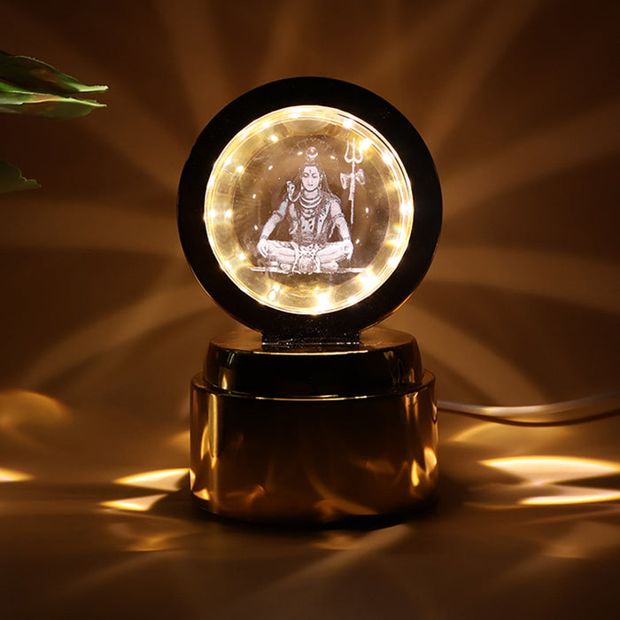 Mahadev 3D Crystal Ball Night Light (1 Pc) by Your Brand