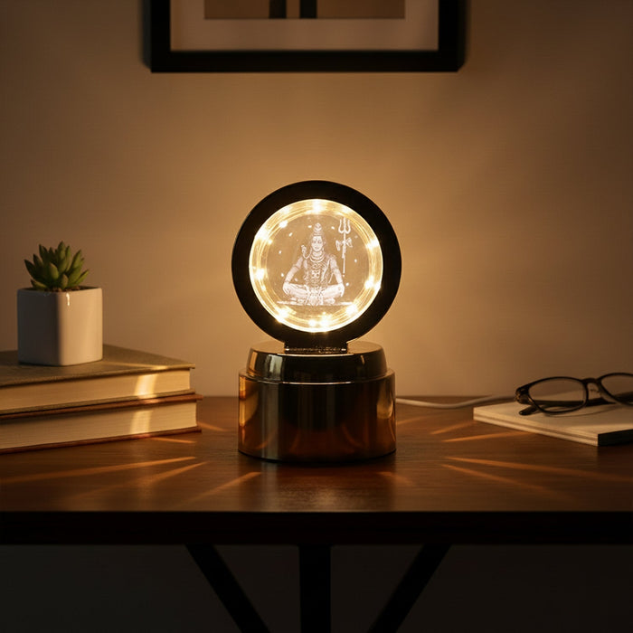 Mahadev 3D Crystal Ball Night Light (1 Pc) by Your Brand
