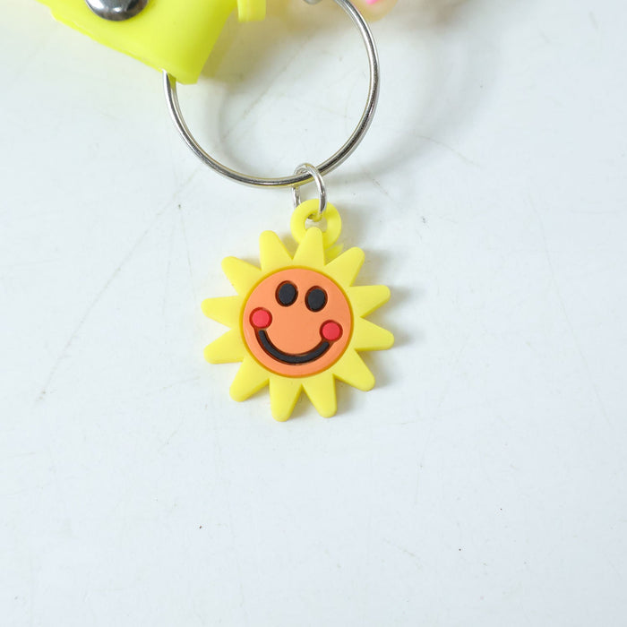 Cute Cartoon Bunny Silicone Keychain with Decorative Strap (1 Pc) by Your Brand