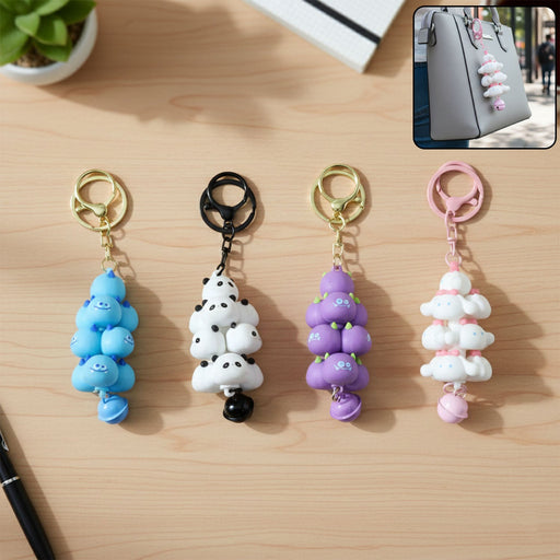 Cute Cartoon Cloud Stack Keychain with Bell (1 Pc , Mix Color) by Your Brand