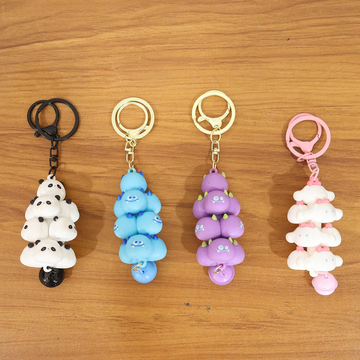 Cute Cartoon Cloud Stack Keychain with Bell (1 Pc , Mix Color) by Your Brand