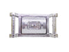 Silver gift box with four sections, featuring a royal design.