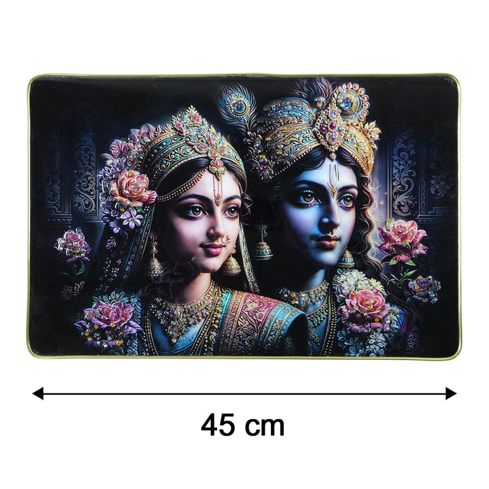 Premium Decorative Radha Krishna Wall Painting Frame 45x30 Cm (1 Pc)