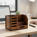 Premium Wooden Desk Organizer with Phone Stand, Pen Holder, Card Holder (1 Pc) by Your Brand