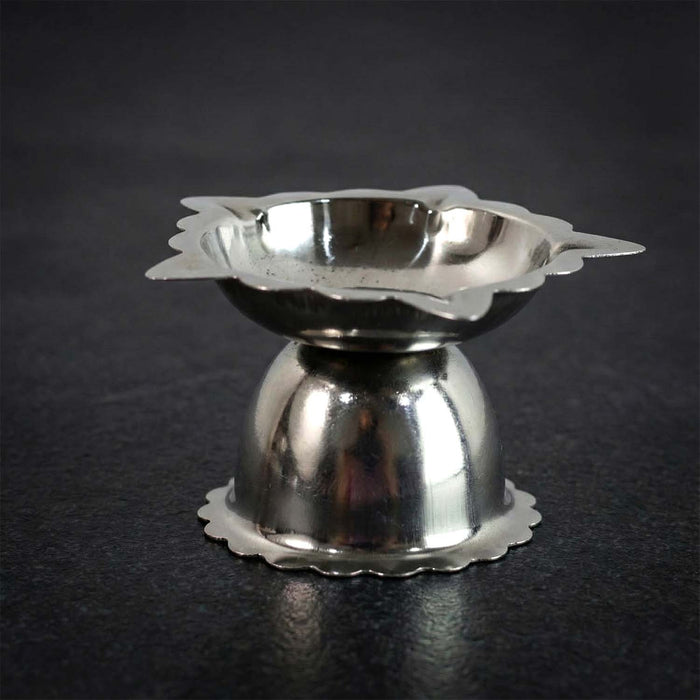 Stainless Steel Sunflower Design Diya Stand (Small Size / 1 Pc) by Your Brand