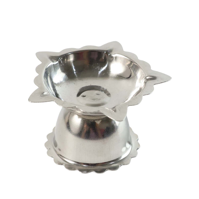 Stainless Steel Sunflower Design Diya Stand (Small Size / 1 Pc) by Your Brand