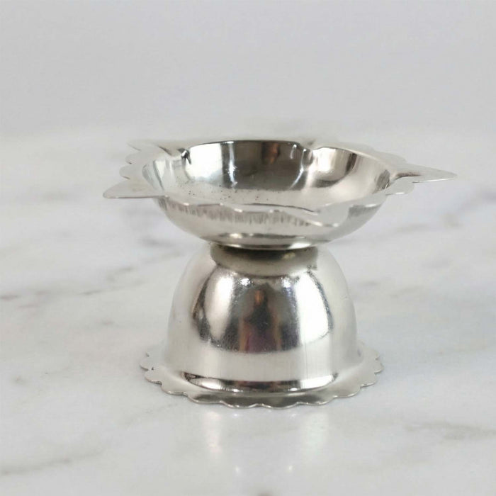 Stainless Steel Sunflower Design Diya Stand (Small Size / 1 Pc) by Your Brand