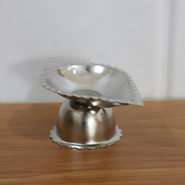 Stainless Steel Diamond Design Agarbatti & Diya Stand (1 Pc) by Your Brand