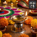Stainless Steel Sunflower Design Diya Stand (Small Size / 1 Pc) by Your Brand