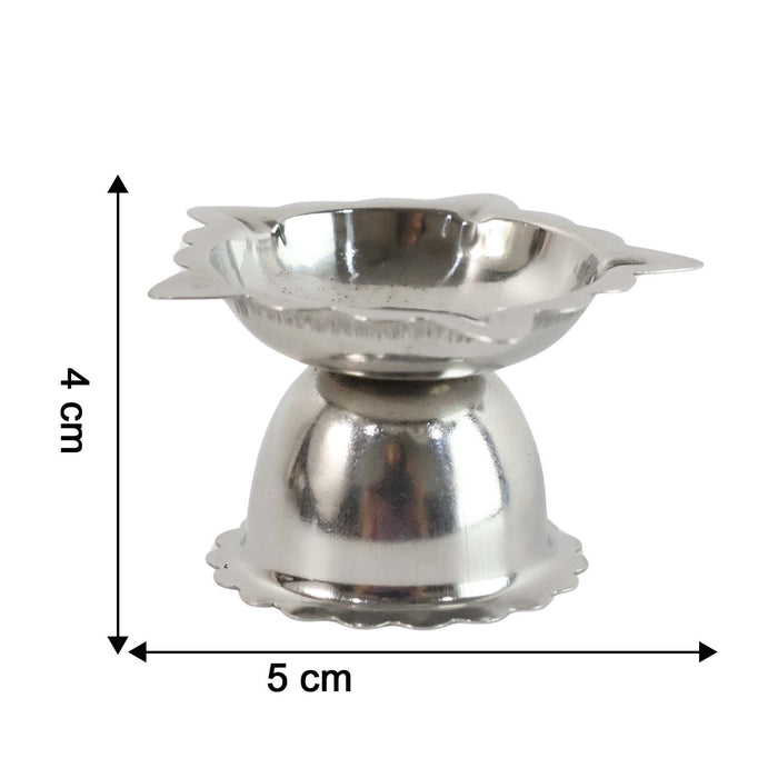 Stainless Steel Sunflower Design Diya Stand (Small Size / 1 Pc) by Your Brand