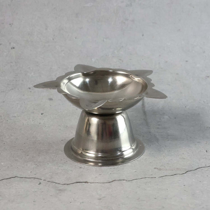 Stainless Steel Sunflower Design Diya Stand (Big Size) (1 Pc) by Your Brand