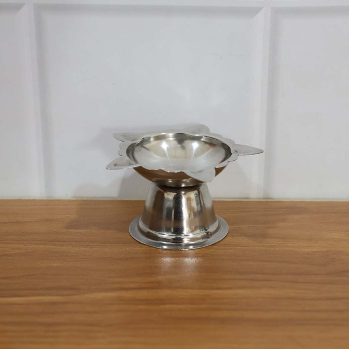 Stainless Steel Sunflower Design Diya Stand (Big Size) (1 Pc) by Your Brand