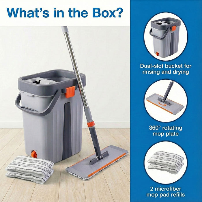 Small Size Multipurpose Flat Mop Cleaning Bucket Set by Your Brand
