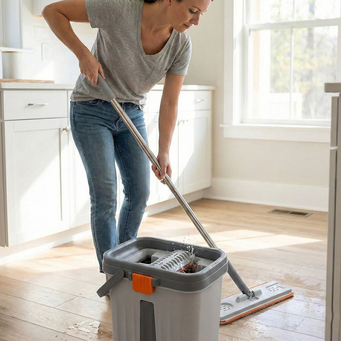 Small Size Multipurpose Flat Mop Cleaning Bucket Set by Your Brand