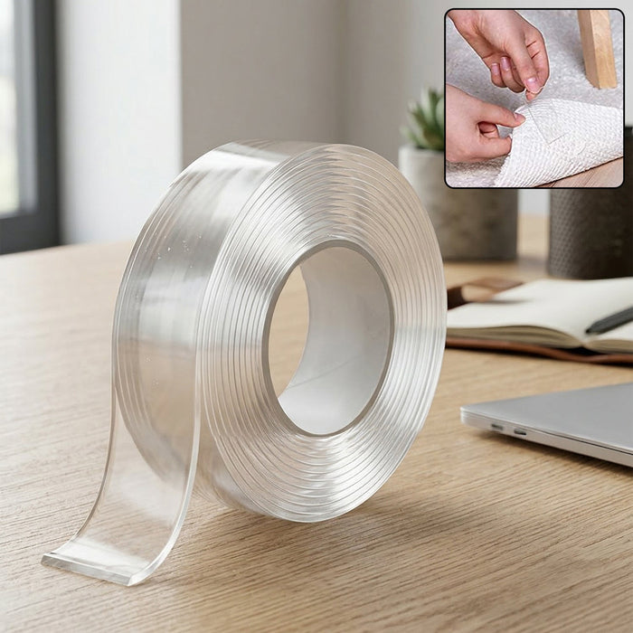 Heavy Duty Transparent Double Sided Nano Adhesive Tape 70x25mm 1 Pc by Your Brand