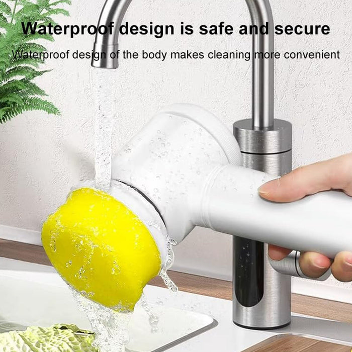 B Grade 5 in 1 Electric Cleaning Spin Brush with Multiple Replaceable Heads by Your Brand
