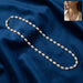 Elegant Pearl Beaded Necklace with Gold-Tone Link Detailing (1 Pc) by Your Brand