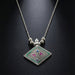 Traditional Square Motif Oxidised Silver Finish Pendant Necklace (1 Pc) by Your Brand