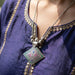 Traditional Square Motif Oxidised Silver Finish Pendant Necklace (1 Pc) by Your Brand