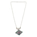 Traditional Square Motif Oxidised Silver Finish Pendant Necklace (1 Pc) by Your Brand