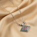 Traditional Square Motif Oxidised Silver Finish Pendant Necklace (1 Pc) by Your Brand