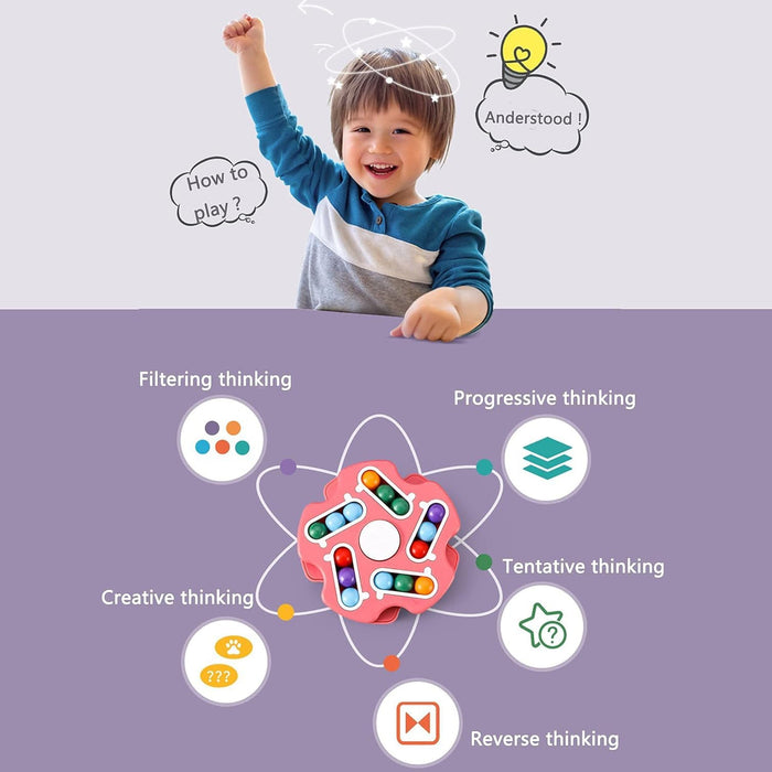 Fidget Magic Cube Spinner Toy – Multi-Track Finger Puzzle by Your Brand