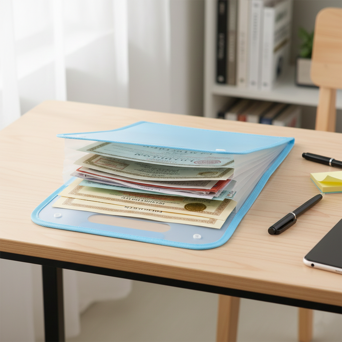 13 Pocket Document File Folder with Handle by Your Brand