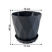 Diamond Design Plastic Flower Pot Set with Drain Tray (5 Pc) by Your Brand