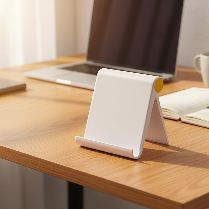 Plastic Foldable Desktop Mobile Stand (1 Pc / White) by Your Brand