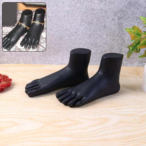 Premium Black Foot Mannequin Display Stand (1 Pair) by Your Brand