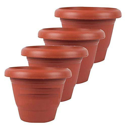 Garden Heavy Plastic Planter Pot / Gamla (Brown, Pack of 1) by Your Brand
