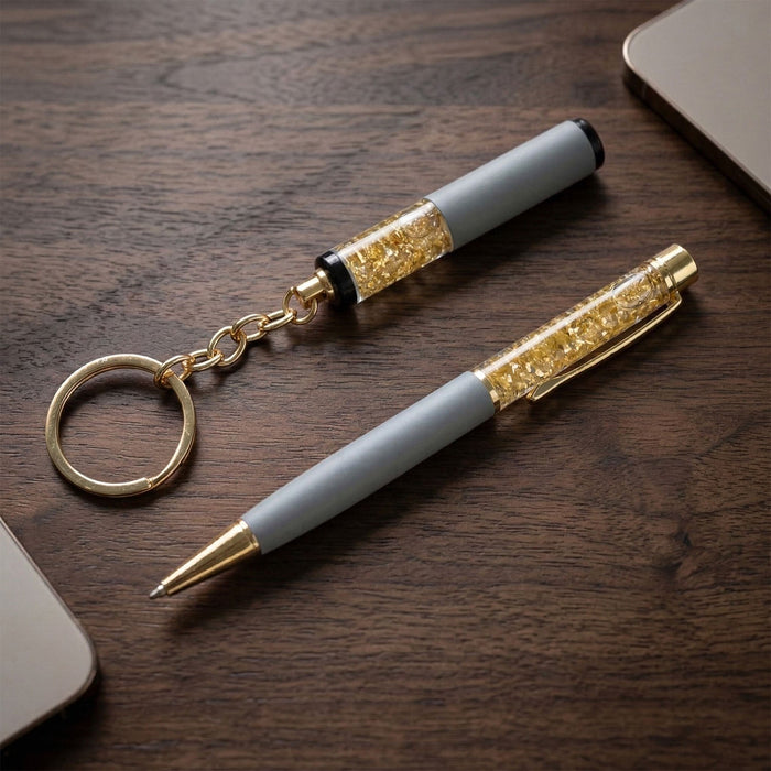 Premium 2 In 1 Keychain and Pen Combo Gift Set by Your Brand