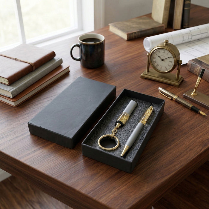 Premium 2 In 1 Keychain and Pen Combo Gift Set by Your Brand