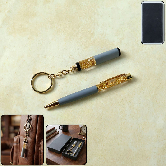 Premium 2 In 1 Keychain and Pen Combo Gift Set by Your Brand