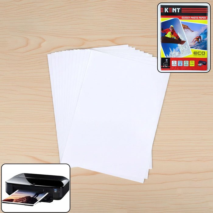 A4 Size High Glossy Photo Paper Sheets (A4 Size 20 Sheets) by Your Brand