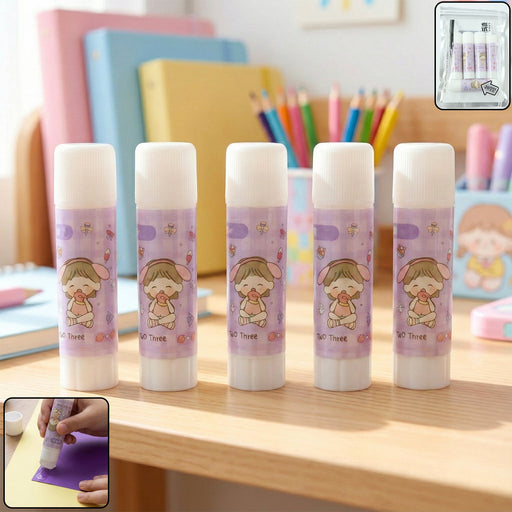 Cartoon-Themed Solid Glue Stick Pack of 5 by Your Brand
