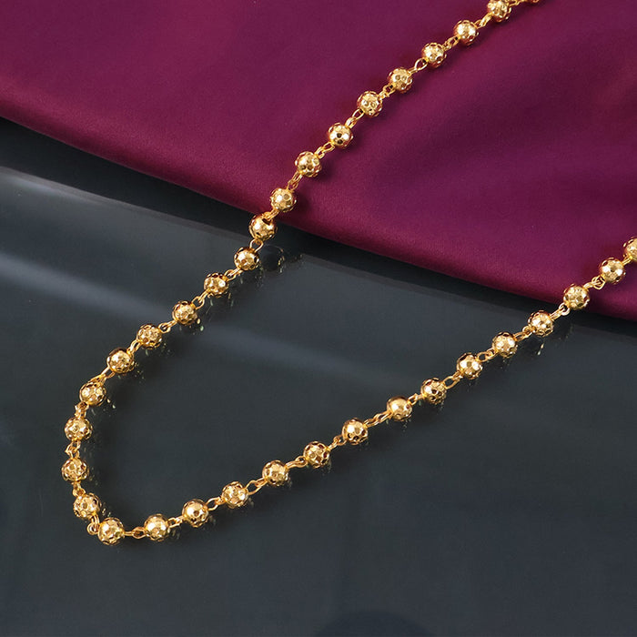 Elegant Gold-Tone Beaded Necklace Chain for Women (1 Pc) by Your Brand
