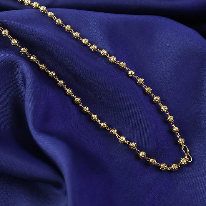 Elegant Gold-Tone Beaded Necklace Chain for Women (1 Pc) by Your Brand