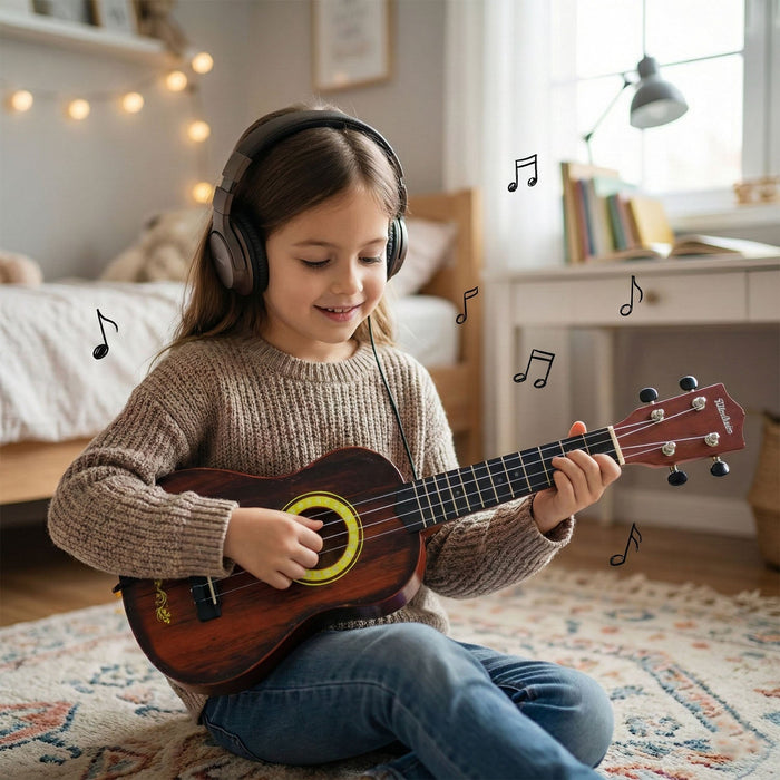 Classic Wooden Ukulele guitar for Kids & Beginners (1 Pc) by Your Brand