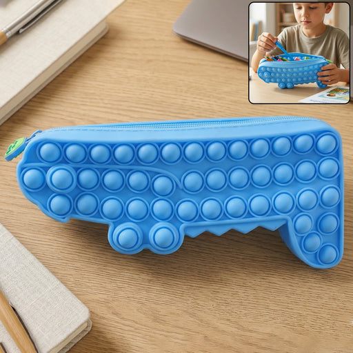 Cartoon Crocodile Shape Pop It Pencil Pouch (1 Pc) by Your Brand