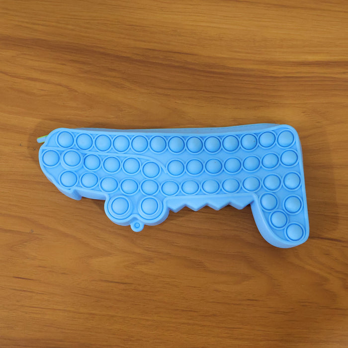 Cartoon Crocodile Shape Pop It Pencil Pouch (1 Pc) by Your Brand