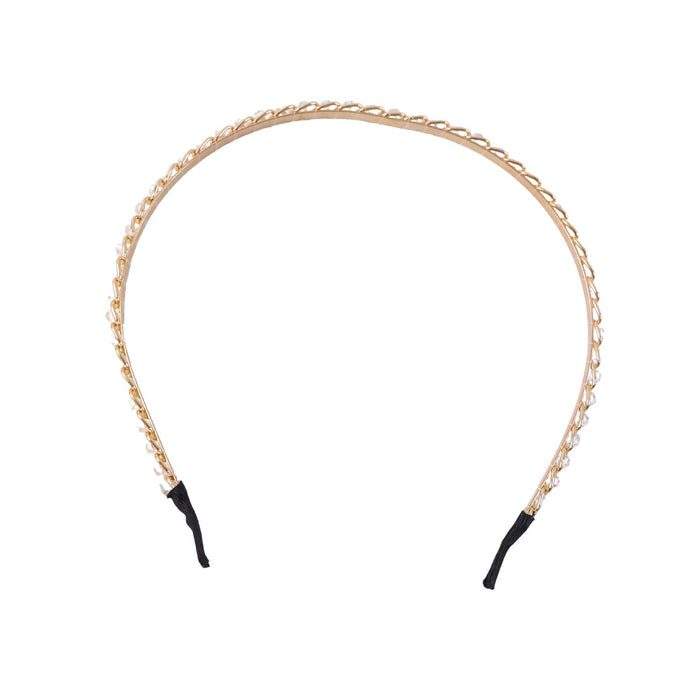 Decorative metal hair band with stones