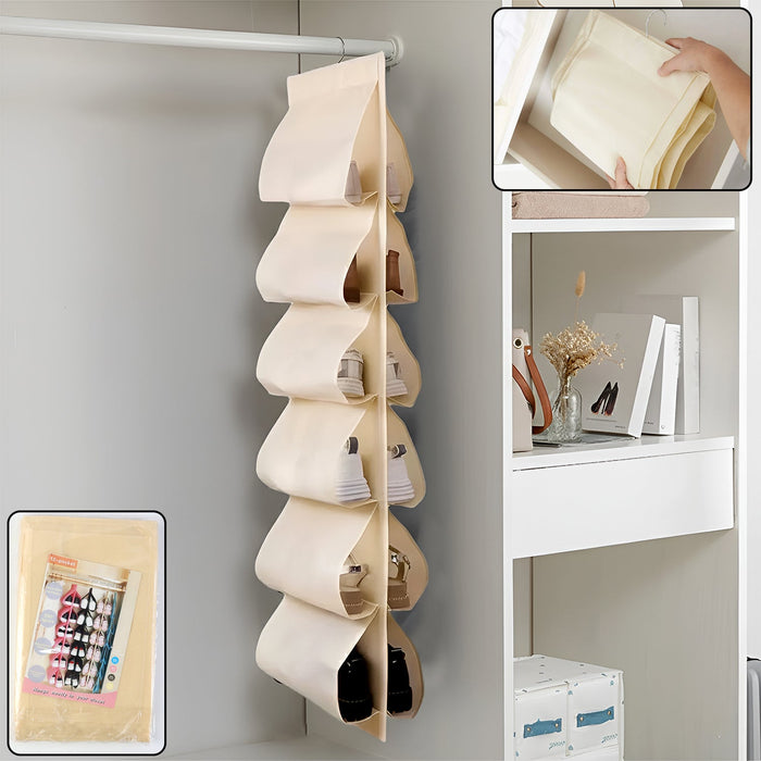 12 Grids Hanging Storage Bag (1 Pc / 12 Pocket / Mix Color) by Your Brand