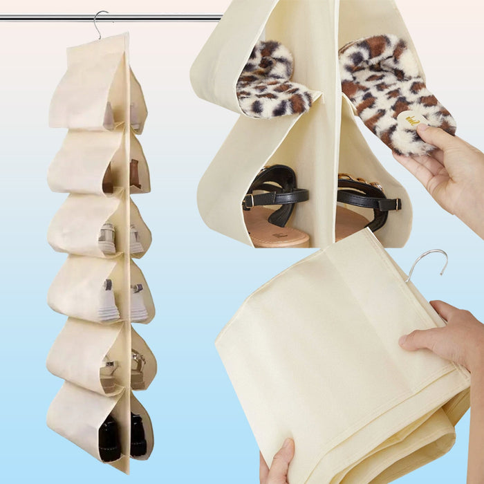 12 Grids Hanging Storage Bag (1 Pc / 12 Pocket / Mix Color) by Your Brand