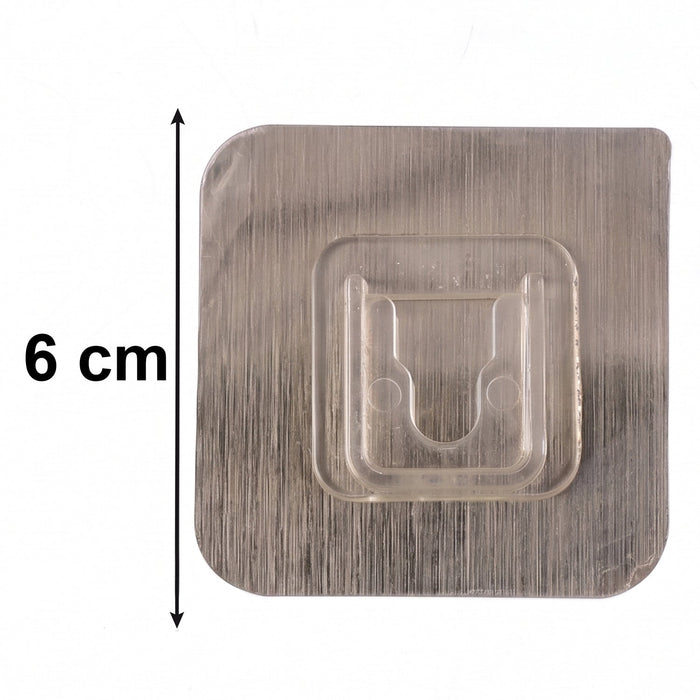 Transparent wall hook attached to smooth indoor surface