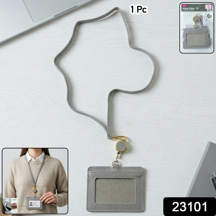 Premium ID Card Holder with Adjustable Neck Strap (1 Pc) by Your Brand