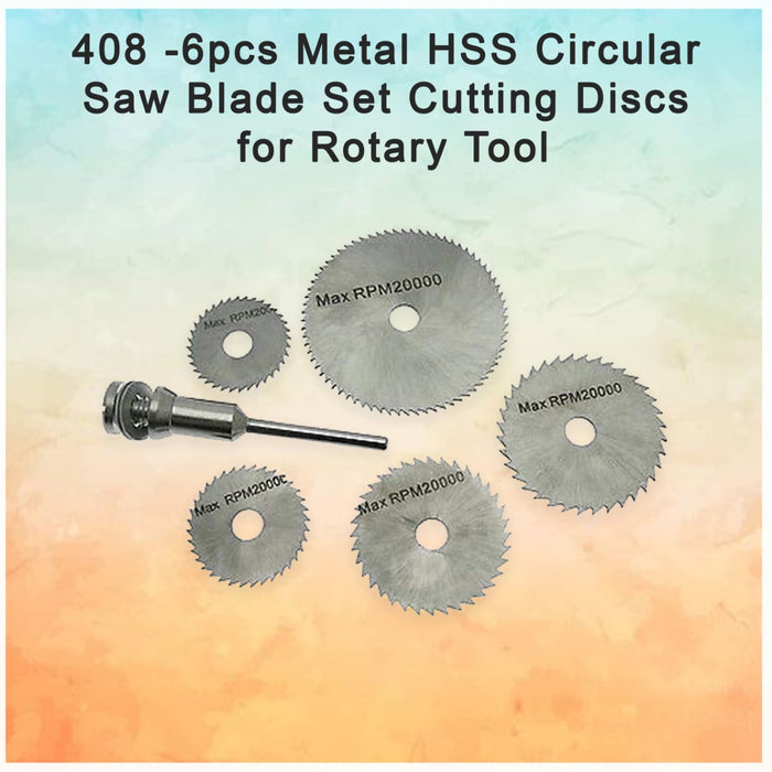 6pcs Metal HSS Circular Saw Blade Set Cutting Discs for Rotary Tool by Your Brand