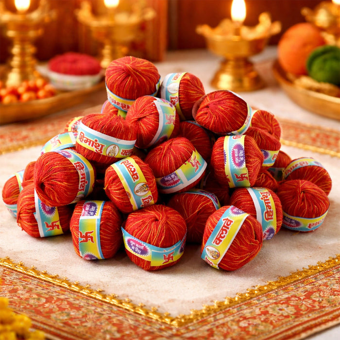 Traditional Pooja Kalawa Moli Sacred Cotton Thread Set (48 Pcs Set) by Your Brand