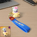 Cute Cartoon Cat Riding Toy Car Silicone Keychain (1 Pc) by Your Brand