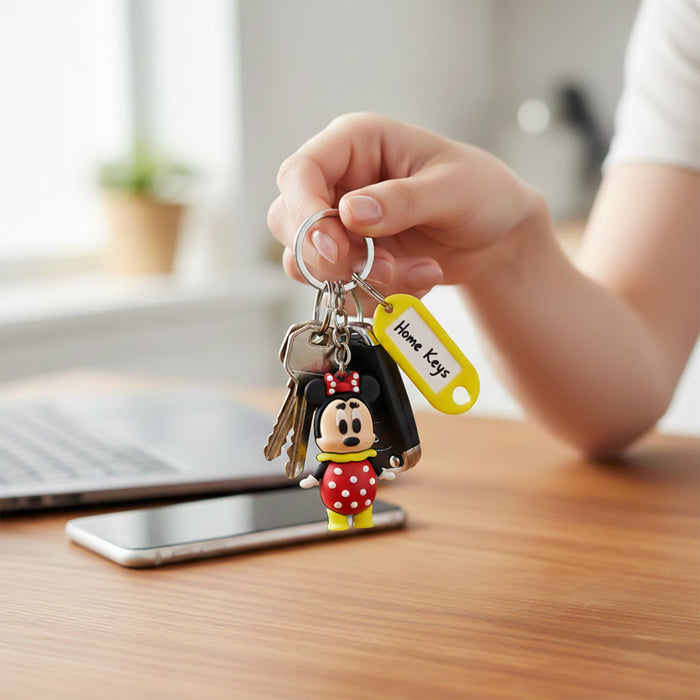 Cartoon Character Keychain with Name Tag (Mix Design, 1 Pc) by Your Brand
